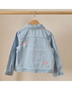 Personalised Flower Girl Stonewash Jacket