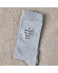 Personalised Best Dad Father's Day Light Grey Socks