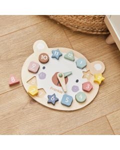 Personalised Wooden Bear Clock Puzzle FSC&reg;