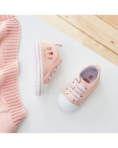 Personalized Pink Tulips Baby High Top Shoes 