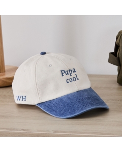 Personalised Ecru and Blue Cool Father's Day Cap