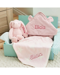 Personalized New Baby Essentials Gift Set - Pink