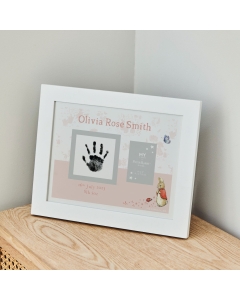 Personalised Flopsy Bunny&trade; Pink Handprint Frame