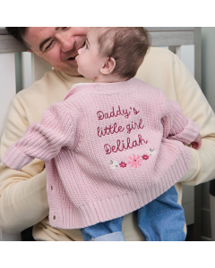 Personalised Daddy&rsquo;s Little Girl Pink Cardigan
