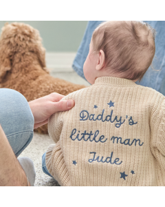 Personalised Daddy&rsquo;s Little Man Oatmeal Cardigan