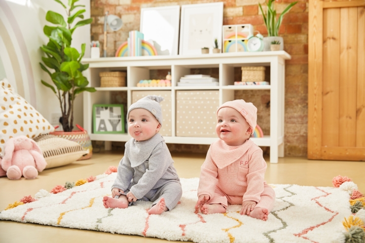 Personalised Grey Ribbed Jersey Outfit Set (3 piece)