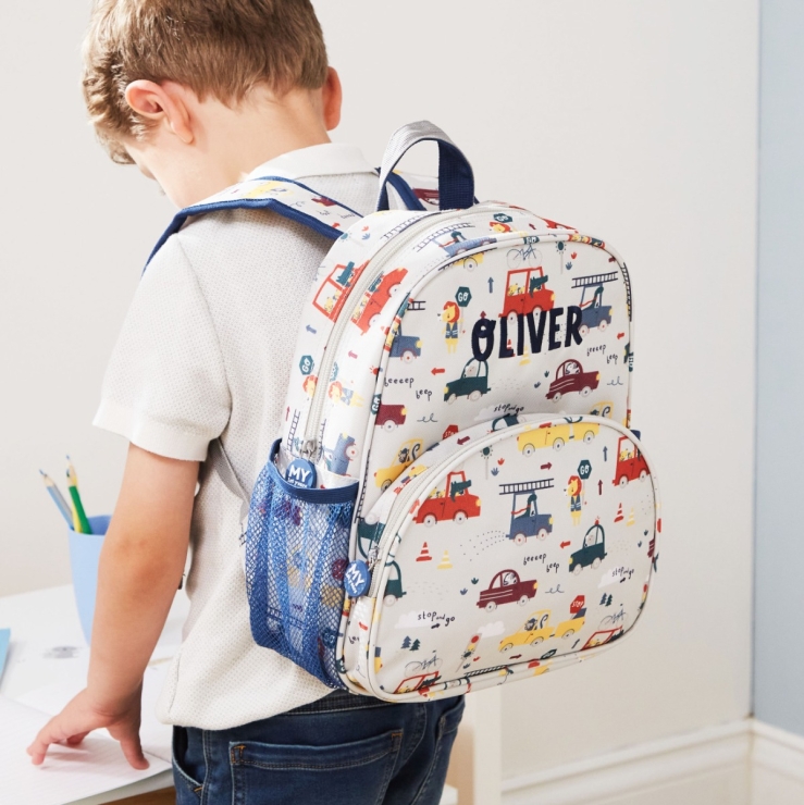Personalized Transport Print Medium Backpack