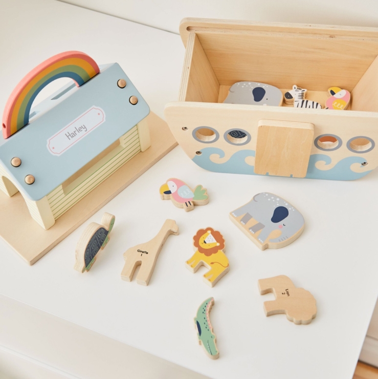 Personalized Wooden Noah's Animal Ark Play Set FSC®