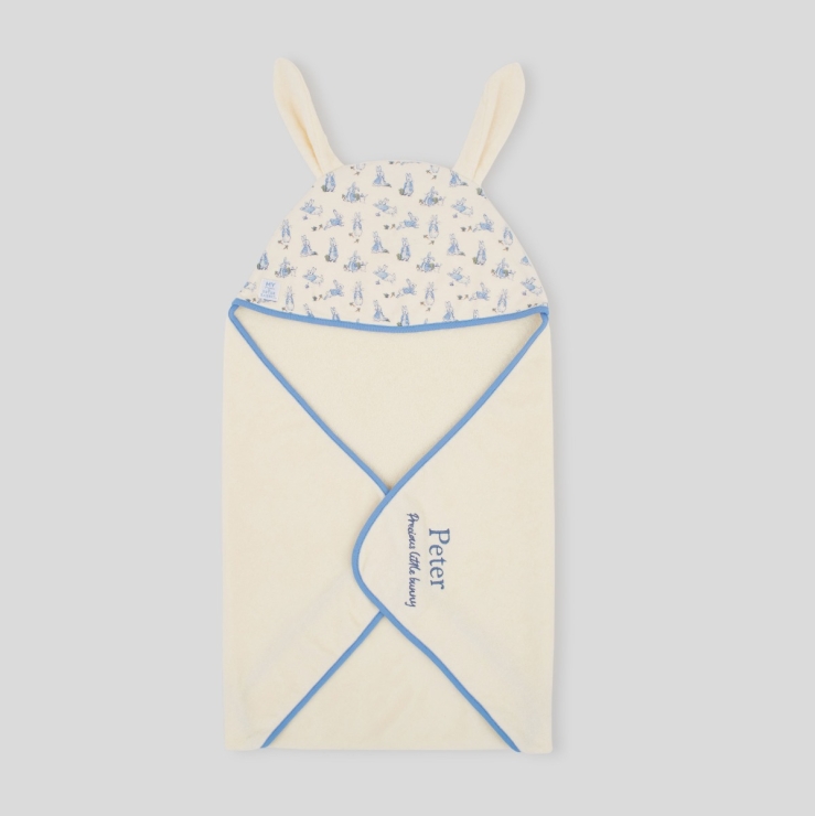 Personalised Cream Peter Rabbit Hooded Towel
