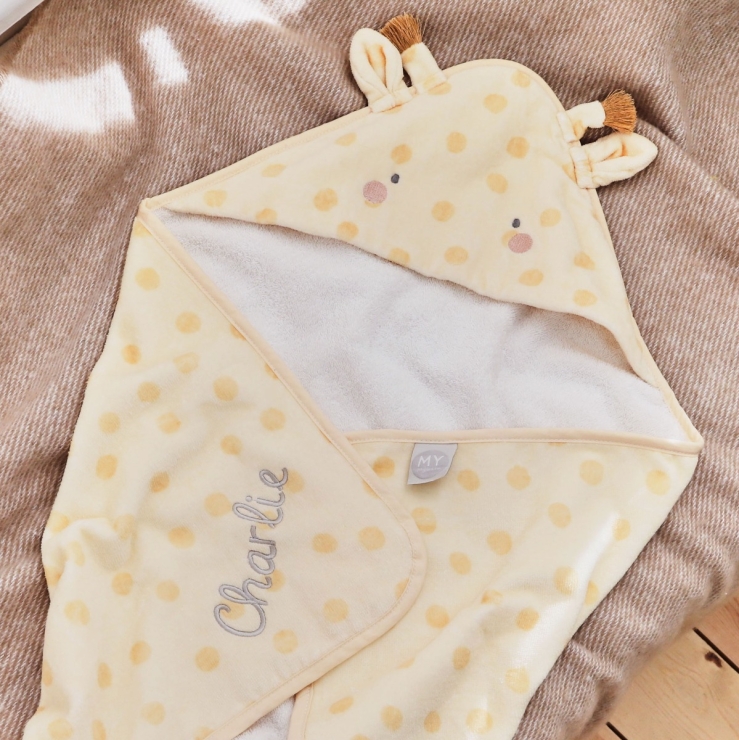 Personalized Giraffe Hooded Bath Towel