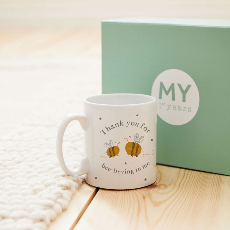 Personalised Thank You For Bee-lieving in me Teacher Mug