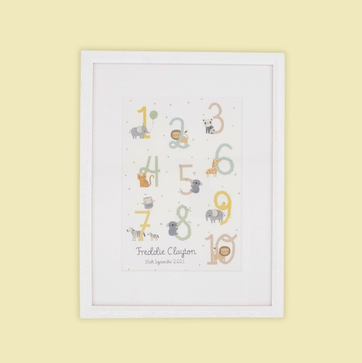 Personalised Animals and Numbers Wall Art
