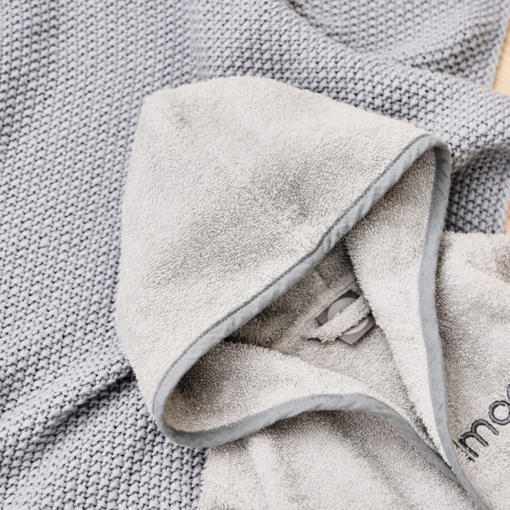 Personalised Grey Hooded Towelling Robe