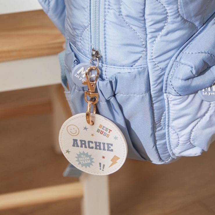 Personalized Blue Initial Keyring