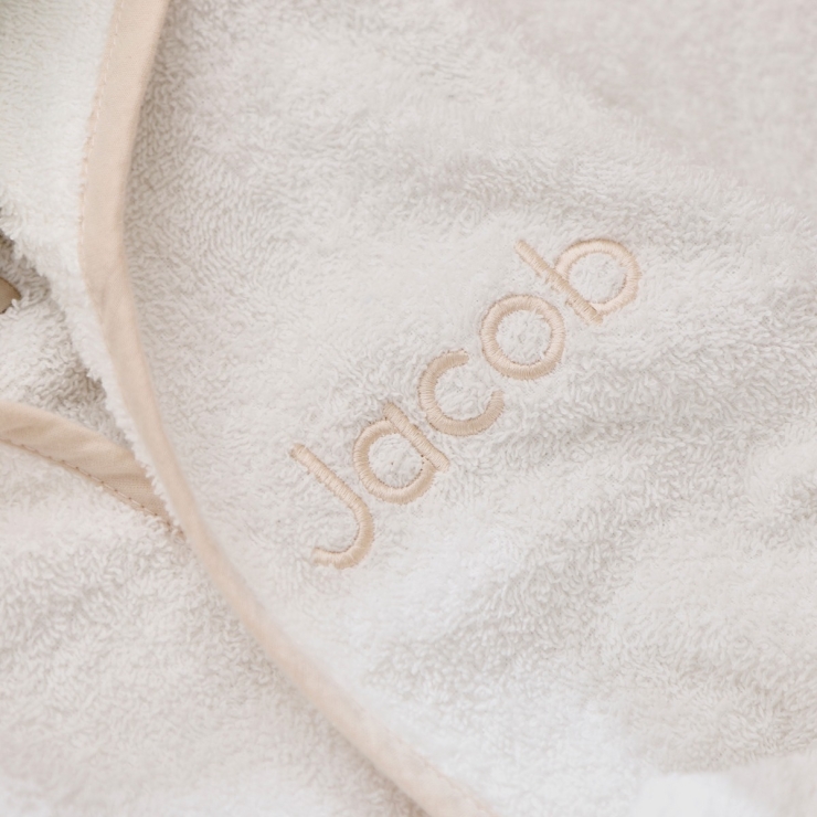 Personalised Ivory Hooded Towelling Robe