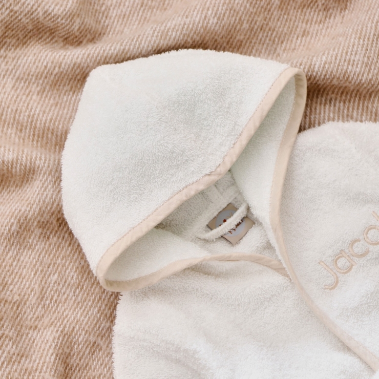 Personalised Ivory Hooded Towelling Robe