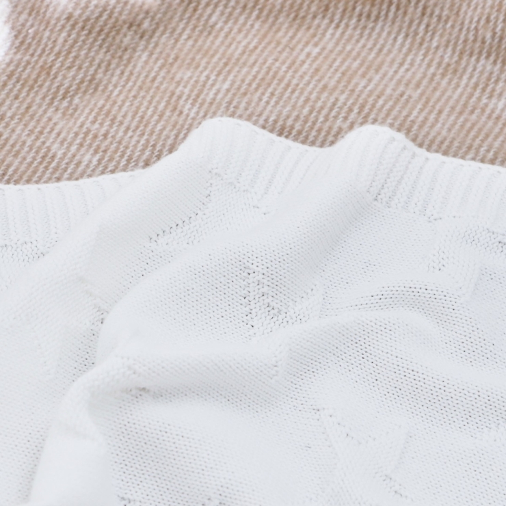 Personalised Ivory Star Jacquard Baby Blanket