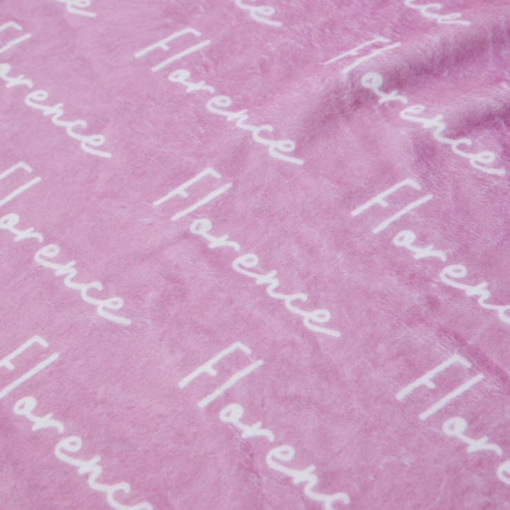 Personalised Pink All-Over Print Fleece Blanket