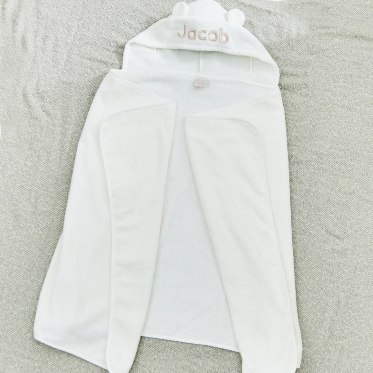 Personalised Ivory Hooded Towel