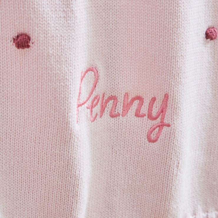 Personalized Pink Spot Bobble Blanket 