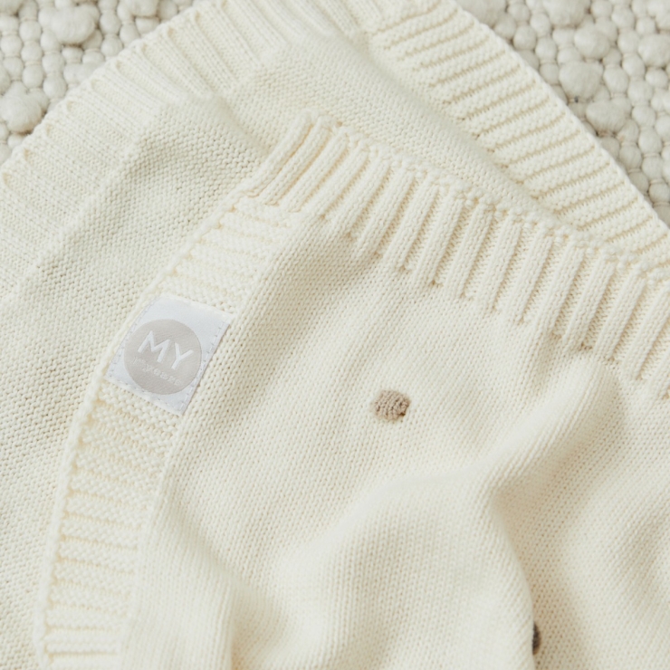 Personalised Neutral Spot Bobble Blanket