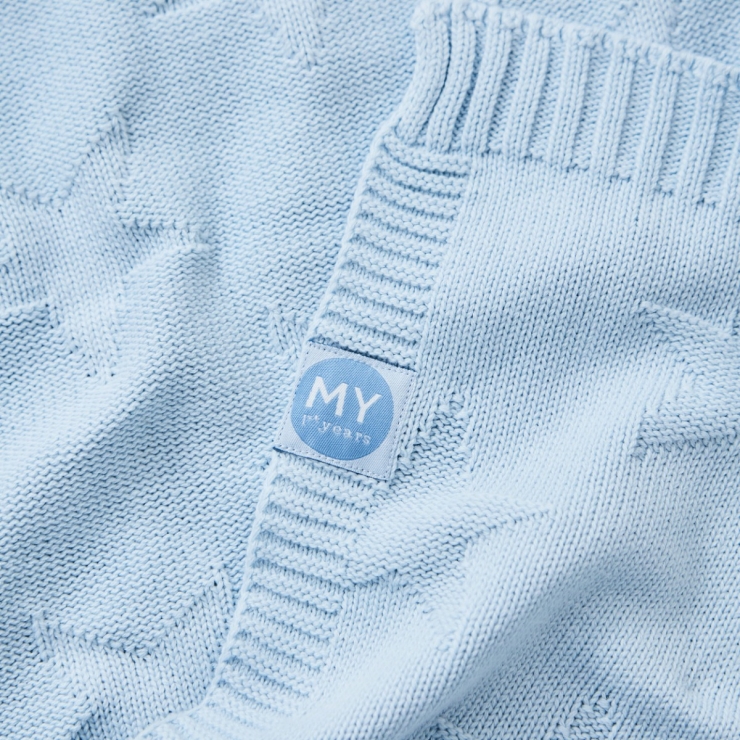 Personalized Light Blue Star Jacquard Baby Blanket