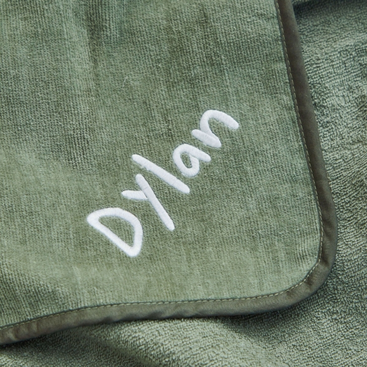 Personalised Green Dinosaur Hooded Towel 