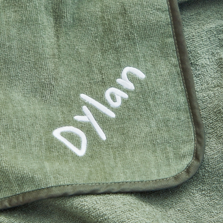 Personalised Green Dinosaur Hooded Towel 