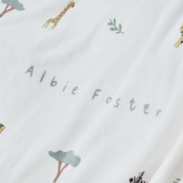 Personalised Safari Animal Print Fleece Blanket