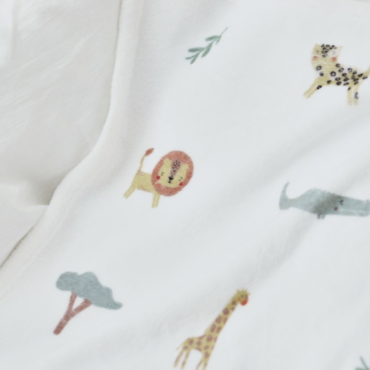 Personalised Safari Animal Print Fleece Blanket