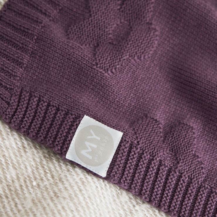 Personalized Plum Flower Jacquard Baby Blanket