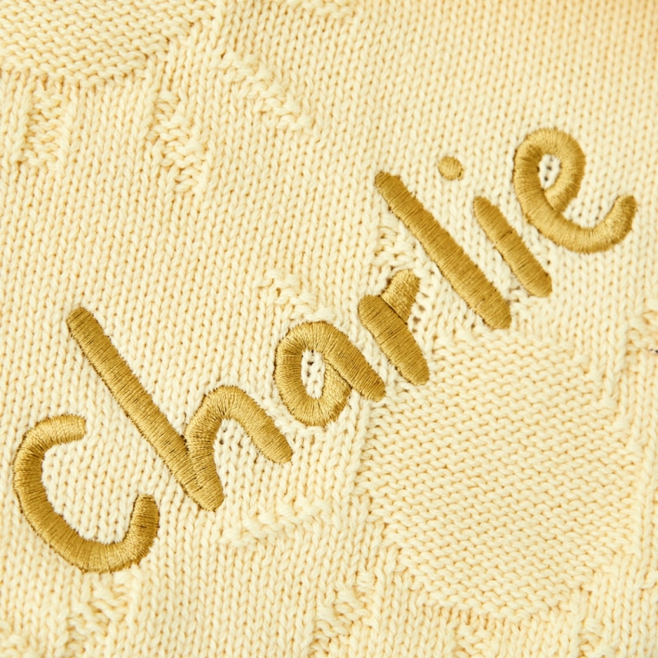 Personalized Sun Sunshine Yellow Jacquard Baby Blanket 