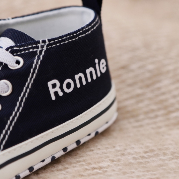 Personalized Navy Baby High Top Shoes
