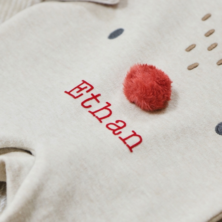 Personalised Red Reindeer Christmas Sleepsuit