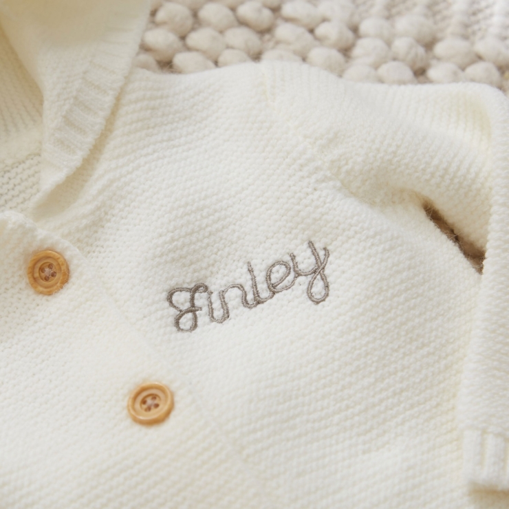 Personalised Ivory Knitted Cardigan and Legging Kids Outfit Set