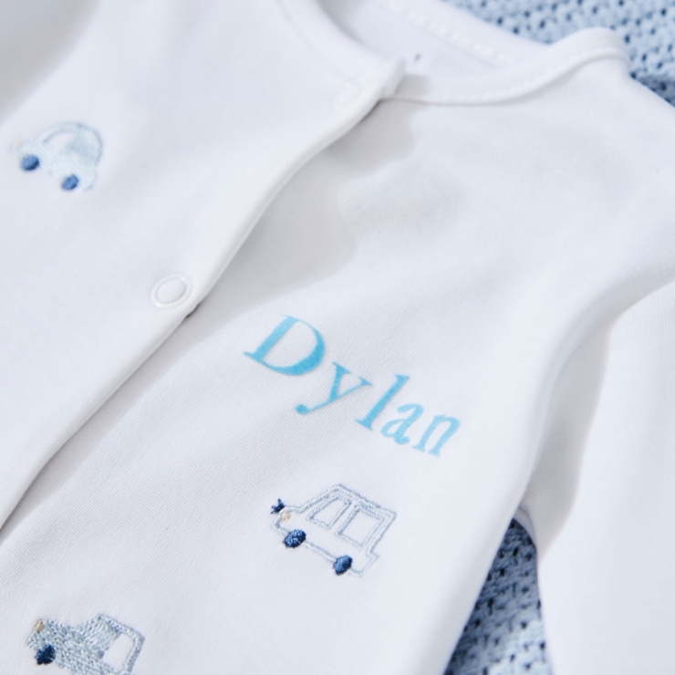 Personalised Transport Jersey Sleepsuit