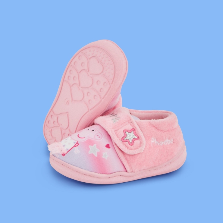 Personalised Pink Peppa Pig Slippers