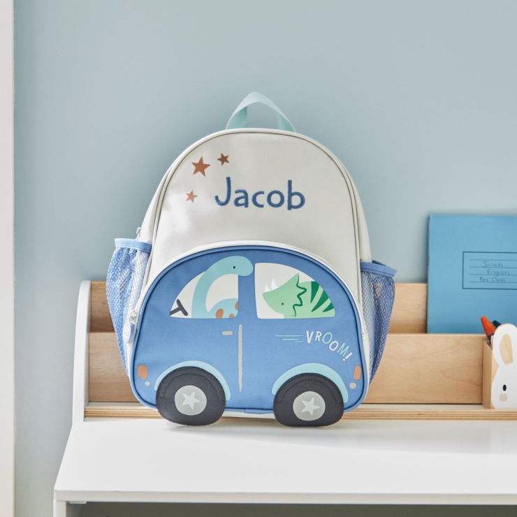 Personalized Dinosaur & Car Medium Backpack