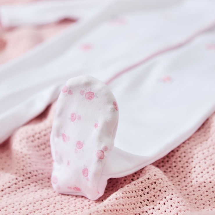 Personalised Floral Jersey Sleepsuit