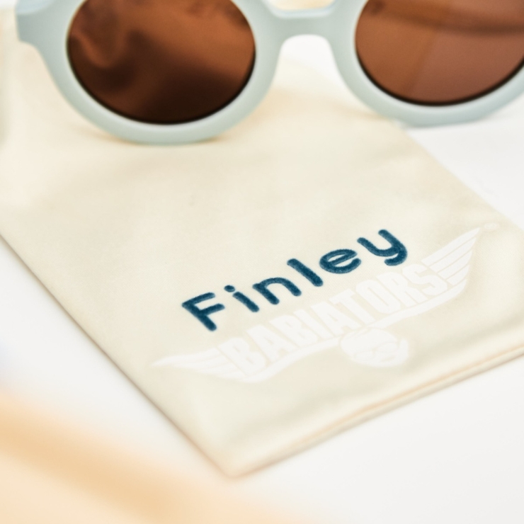 Personalised Pale Blue Babiators Sunglasses with Bag