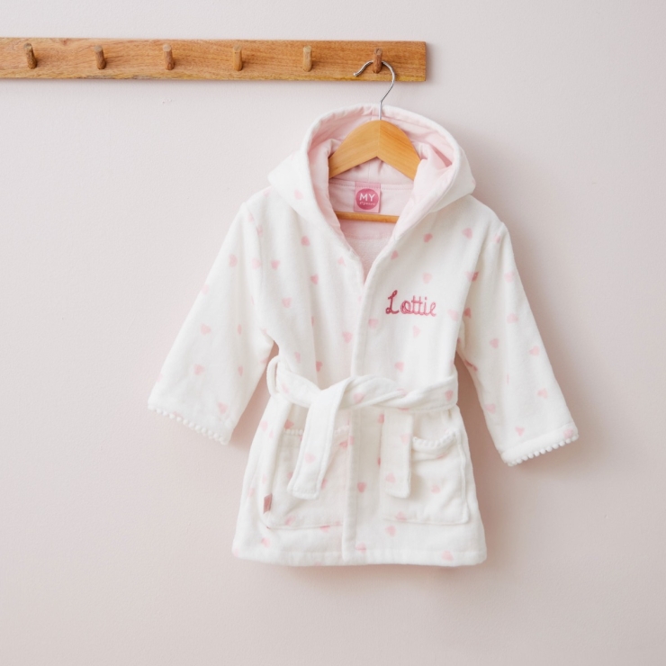 Personalised Heart Towelling Robe