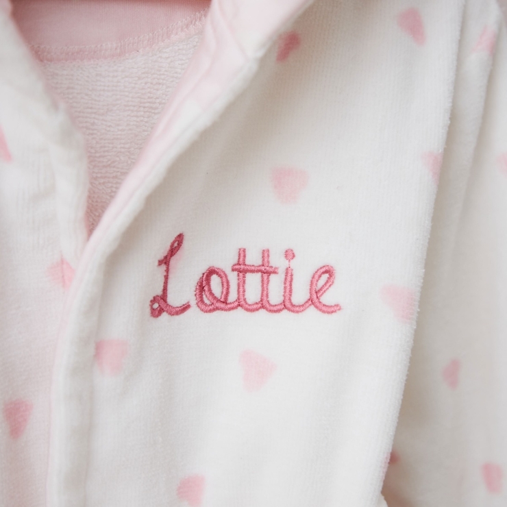 Personalised Heart Towelling Robe