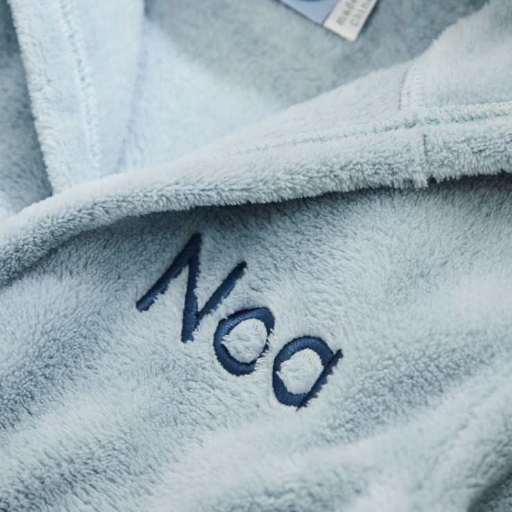 Personalised Blue Hooded Fleece Robe