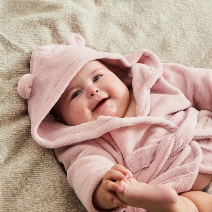 Personalised Pink Hooded Fleece Robe