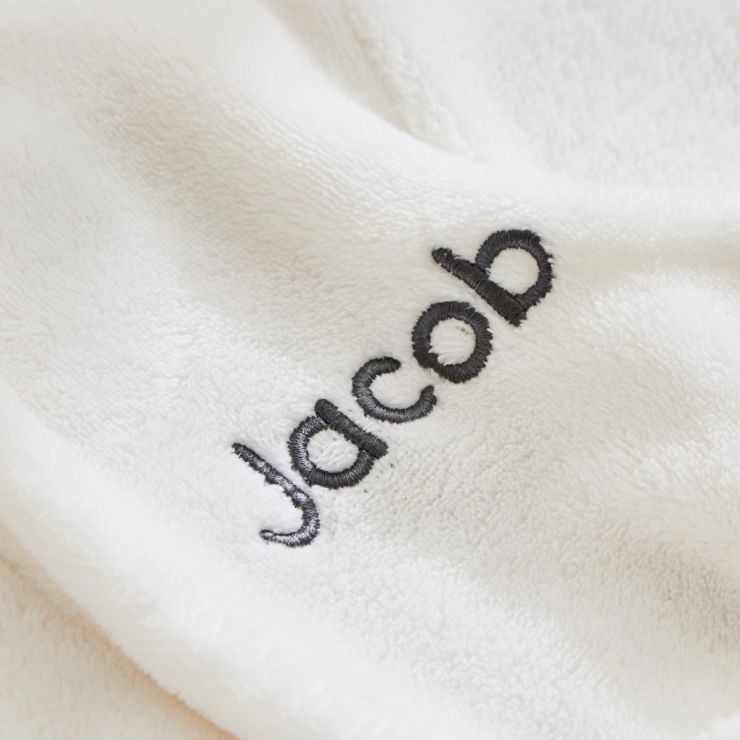 Personalised Ivory Fleece Robe with Ears