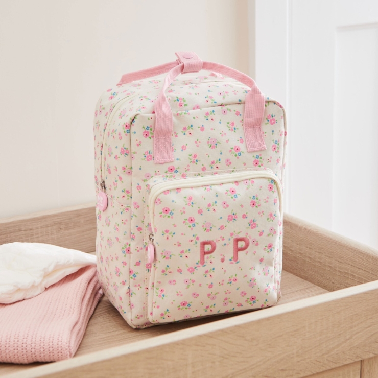 Personalized Ditsy Print Medium Backpack