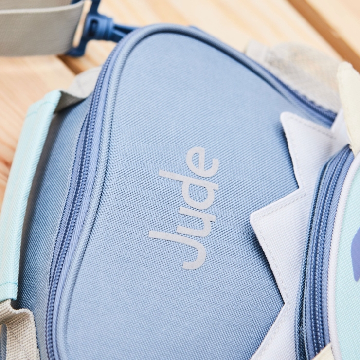 Personalized Blue Dinosaur Lunch Bag