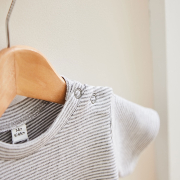 Personalised Grey Children’s Striped T-Shirt