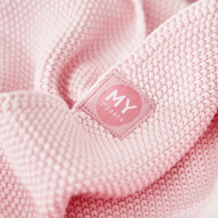 Personalized Pink Textured Knit Baby Shawl