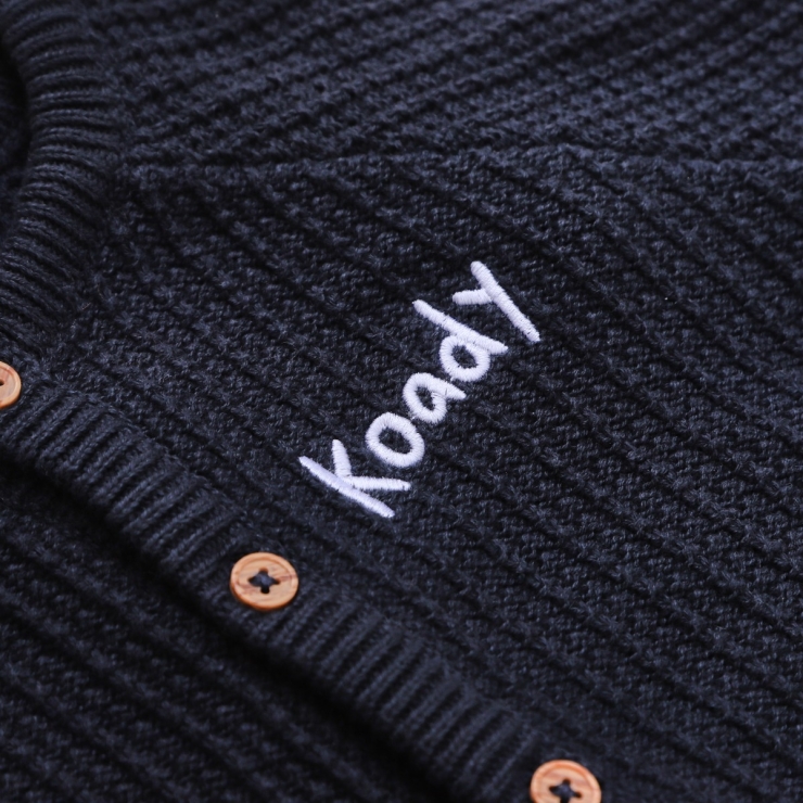 Personalised Kids’ Navy Knitted Cardigan by Name It